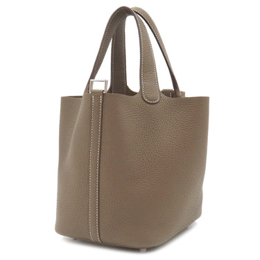 エルメス HERMES ピコタンロックPM エトゥープ トリヨンクレマンス ハンドバッグ シルバー金具 グレージュ