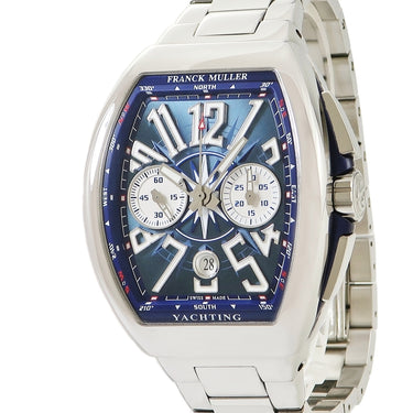 腕時計 フランクミュラー FRANCK MULLER ヴァンガード ヨッティング クロノグラフ V45CCDT YACHTING 自動巻き メンズ ブルー デイト