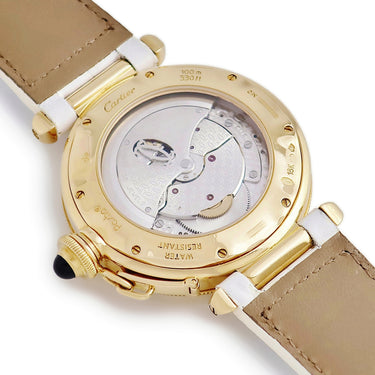 腕時計 カルティエ Cartier パシャ 38mm GMT パワーリザーブ W3014456 自動巻き メンズ OH済 K18YG無垢 デイト トリチウム