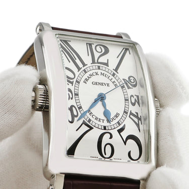 腕時計 フランクミュラー FRANCK MULLER ロングアイランド シークレットアワーズ 1300SEHI 自動巻き メンズ シルバー レクタンギュラー