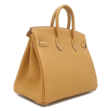 エルメス HERMES バーキン25 ナチュラルサブレ トゴ ハンドバッグ シルバー金具 茶