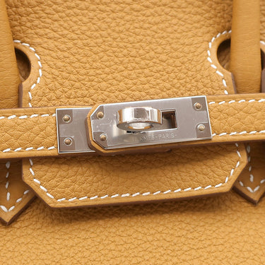 エルメス HERMES バーキン25 ナチュラルサブレ トゴ ハンドバッグ シルバー金具 茶
