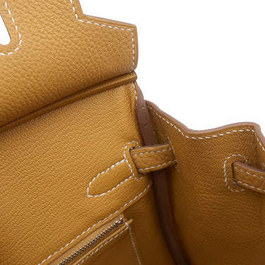 エルメス HERMES バーキン25 ナチュラルサブレ トゴ ハンドバッグ シルバー金具 茶