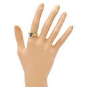 ノンブランド NON BRAND ブルーサファイア ダイヤリング イエローゴールド×ブルー K18YG サファイア ダイヤモンド リング 指輪 Au750 18K 青 オーバル 14号