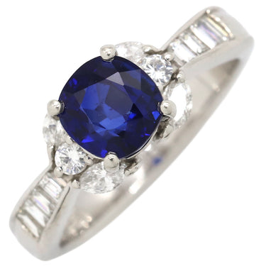 ノンブランド NON BRAND ブルーサファイア ダイヤリング プラチナシルバー Pt900 サファイア リング 指輪 青 12号