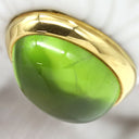 ブルガリ BVLGARI チャンドラ ホワイト×グリーン K18YG ホワイトセラミック トルマリン リング 指輪 750 18金 トルマリン 9号