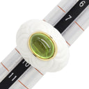 ブルガリ BVLGARI チャンドラ ホワイト×グリーン K18YG ホワイトセラミック トルマリン リング 指輪 750 18金 トルマリン 9号