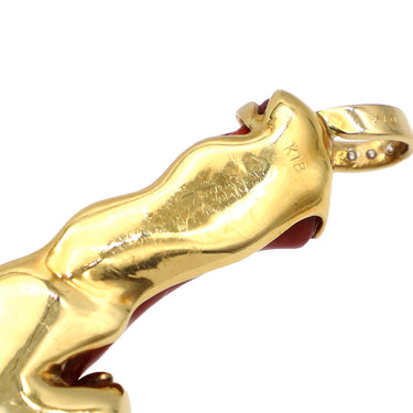 ノンブランド NON BRAND 珊瑚 ダイヤ イエローゴールド K18YG ダイヤモンド 珊瑚 ペンダントトップ 赤 血赤サンゴ