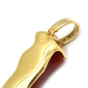 ノンブランド NON BRAND 珊瑚 ダイヤ イエローゴールド K18YG ダイヤモンド 珊瑚 ペンダントトップ 赤 血赤サンゴ