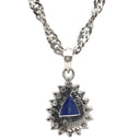 ノンブランド NON BRAND サファイア ダイヤモンド プラチナシルバー Pt900 Pt850 サファイア ダイヤモンド ネックレス Pt850 Pt900 ドロップ ペンダント