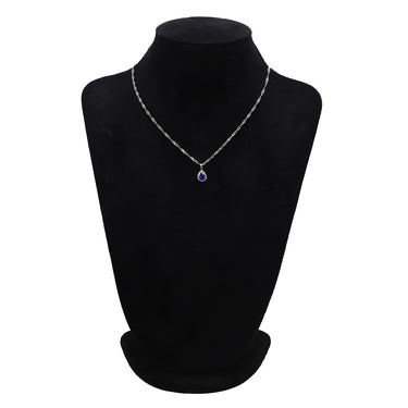 ノンブランド NON BRAND サファイア ダイヤモンド プラチナシルバー Pt900 Pt850 サファイア ダイヤモンド ネックレス Pt850 Pt900 ドロップ ペンダント