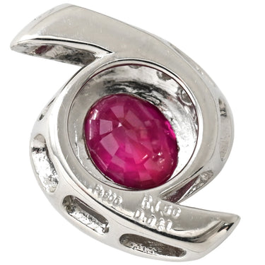 ノンブランド NON BRAND ルビー ダイヤ プラチナシルバー Pt900 ルビー ダイヤモンド ペンダントトップ 赤 レッド ビルマ産