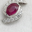 ノンブランド NON BRAND ルビー ダイヤ プラチナシルバー Pt900 ルビー ダイヤモンド ペンダントトップ 赤 レッド ビルマ産