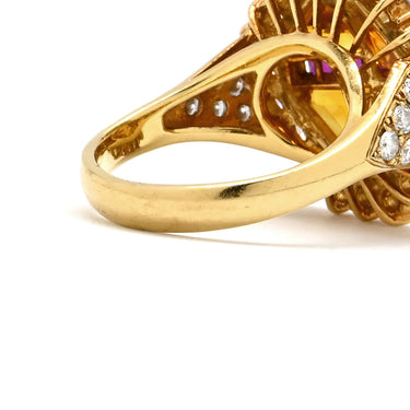 アクアスキュータム Aquascutum ゴールデンサファイア リング イエローゴールド K18YG ダイヤモンド ルビー ゴールデンサファイア リング 指輪 K18YG 750 18K 18金 ダイヤ ルビー 12.5号