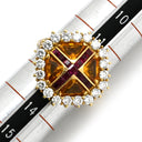 アクアスキュータム Aquascutum ゴールデンサファイア リング イエローゴールド K18YG ダイヤモンド ルビー ゴールデンサファイア リング 指輪 K18YG 750 18K 18金 ダイヤ ルビー 12.5号