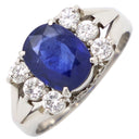 ノンブランド NON BRAND ブルーサファイア ダイヤリング プラチナシルバー Pt900 サファイア リング 指輪 青 15.5号