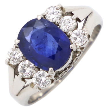 ノンブランド NON BRAND ブルーサファイア ダイヤリング プラチナシルバー Pt900 サファイア リング 指輪 青 15.5号