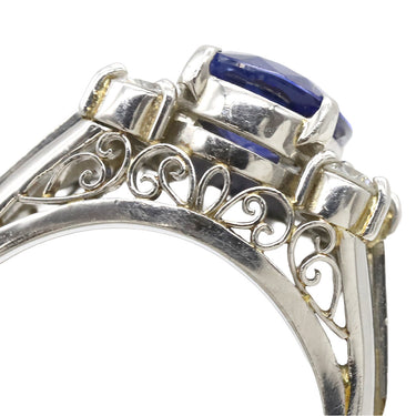 ノンブランド NON BRAND ブルーサファイア ダイヤリング プラチナシルバー Pt900 サファイア リング 指輪 青 15.5号