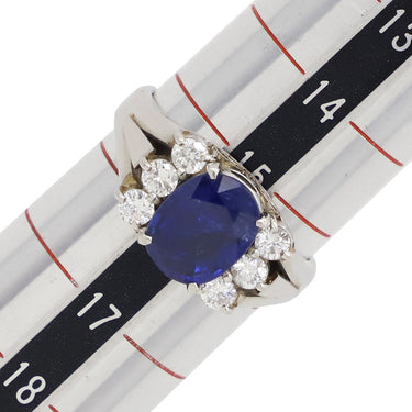 ノンブランド NON BRAND ブルーサファイア ダイヤリング プラチナシルバー Pt900 サファイア リング 指輪 青 15.5号