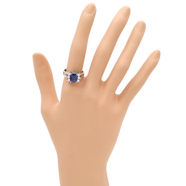 ノンブランド NON BRAND ブルーサファイア ダイヤリング プラチナシルバー Pt900 サファイア リング 指輪 青 15.5号