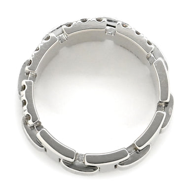 カシケイ KASHIKEY ホワイトゴールド K18WG ブラウンダイヤモンド リング 指輪 18K WG 18金 Au750 幅広 梨地 ブラウンダイヤ 14号