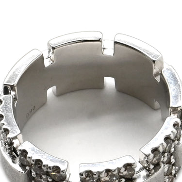 カシケイ KASHIKEY ホワイトゴールド K18WG ブラウンダイヤモンド リング 指輪 18K WG 18金 Au750 幅広 梨地 ブラウンダイヤ 14号