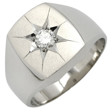 ノンブランド NON BRAND 印台 ダイヤリング プラチナシルバー Pt900 リング 指輪 プラチナ スクエア 1Pダイヤ 19.5号