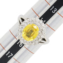 ノンブランド NON BRAND イエローサファイア ダイヤリング プラチナシルバー Pt900 サファイア リング 指輪 黄 イエロー 15号