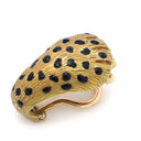 ノンブランド NON BRAND エナメル アンティーク イヤリング イエローゴールド K18YG エナメル イヤリング 750 ヒョウ 豹 アニマル