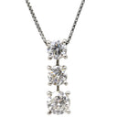 ノンブランド NON BRAND プラチナシルバー Pt900 Pt850 ダイヤモンド ネックレス Pt900×Pt850 コンビ 3連 ダイヤ ペンダント