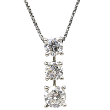 ノンブランド NON BRAND プラチナシルバー Pt900 Pt850 ダイヤモンド ネックレス Pt900×Pt850 コンビ 3連 ダイヤ ペンダント