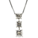 ノンブランド NON BRAND プラチナシルバー Pt900 Pt850 ダイヤモンド ネックレス Pt900×Pt850 コンビ 3連 ダイヤ ペンダント