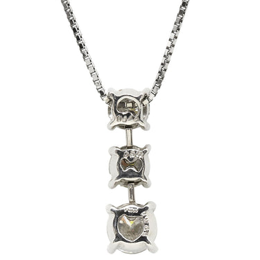 ノンブランド NON BRAND プラチナシルバー Pt900 Pt850 ダイヤモンド ネックレス Pt900×Pt850 コンビ 3連 ダイヤ ペンダント