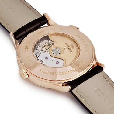 腕時計 ゼニス ZENITH クラス エリート デュアルタイム 18.1125.682/02.C490 自動巻き メンズ K18RG無垢 GMT アイボリー デイト