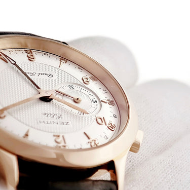 腕時計 ゼニス ZENITH クラス エリート デュアルタイム 18.1125.682/02.C490 自動巻き メンズ K18RG無垢 GMT アイボリー デイト