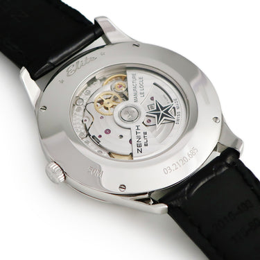 腕時計 ゼニス ZENITH エリート キャプテン パワーリザーブ 03.2120.685/22.C493 自動巻き メンズ OH済 ギヨシェ スモールセコンド