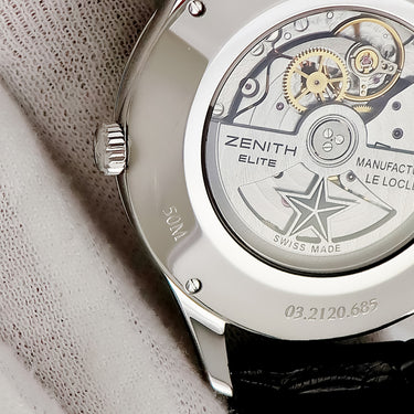 腕時計 ゼニス ZENITH エリート キャプテン パワーリザーブ 03.2120.685/22.C493 自動巻き メンズ OH済 ギヨシェ スモールセコンド