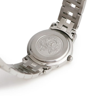 腕時計 エルメス HERMES クリッパー CL4.220 クオーツ レディース GP×SS コンビ ホワイト Hマークブレス ヴィンテージ
