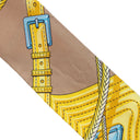 エルメス HERMES ツイリー ブルーロイ×べージュ×オレンジ シルク スカーフ 【CLIC CLAC MODERN CANNAGE/クリック クラック モダン カナージュ】