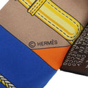 エルメス HERMES ツイリー ブルーロイ×べージュ×オレンジ シルク スカーフ 【CLIC CLAC MODERN CANNAGE/クリック クラック モダン カナージュ】