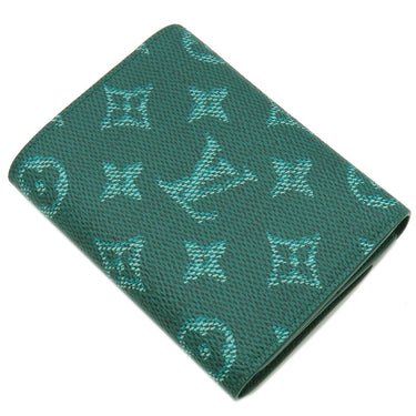 ルイヴィトン LOUIS VUITTON ヴィクター ウォレット M62360 グリーン モノグラムヘリテージキャンバス 三つ折り財布 シルバー金具 緑 コンパクト財布 2025SS