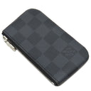 ルイヴィトン LOUIS VUITTON ポシェット クレ N60155 ダミエグラフィット ダミエグラフィットキャンバス コインケース シルバー金具 黒 キーチェーン付き