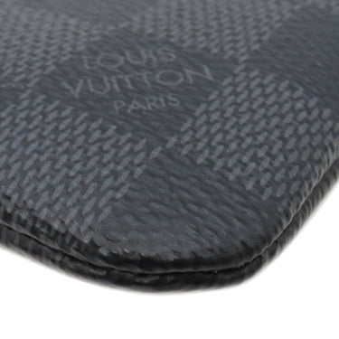 ルイヴィトン LOUIS VUITTON ポシェット クレ N60155 ダミエグラフィット ダミエグラフィットキャンバス コインケース シルバー金具 黒 キーチェーン付き