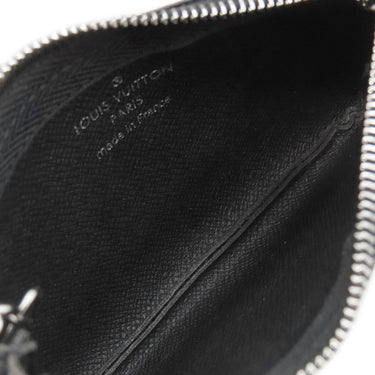 ルイヴィトン LOUIS VUITTON ポシェット クレ N60155 ダミエグラフィット ダミエグラフィットキャンバス コインケース シルバー金具 黒 キーチェーン付き