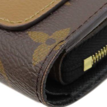 ルイヴィトン LOUIS VUITTON ポルトフォイユ ジュリエット M69432 モノグラム モノグラムキャンバス モノグラムジャイアントリバースキャンバス 二つ折り財布 ゴールド金具 茶 LVサークル