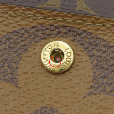 ルイヴィトン LOUIS VUITTON ポルトフォイユ ジュリエット M69432 モノグラム モノグラムキャンバス モノグラムジャイアントリバースキャンバス 二つ折り財布 ゴールド金具 茶 LVサークル