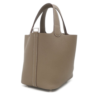 エルメス HERMES ピコタンロックPM エトゥープ トリヨンクレマンス ハンドバッグ シルバー金具 新品 未使用 グレージュ