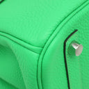 エルメス HERMES バーキン30 ヴェールコミック トゴ ハンドバッグ シルバー金具 緑
