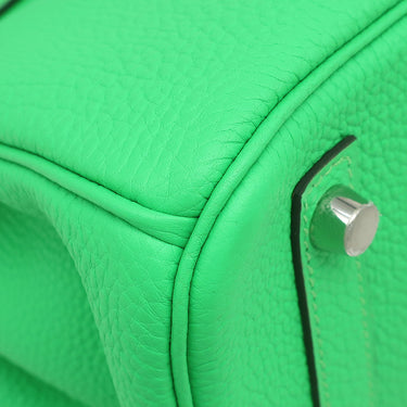 エルメス HERMES バーキン30 ヴェールコミック トゴ ハンドバッグ シルバー金具 緑