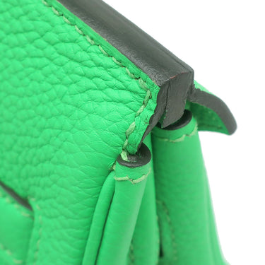 エルメス HERMES バーキン30 ヴェールコミック トゴ ハンドバッグ シルバー金具 緑